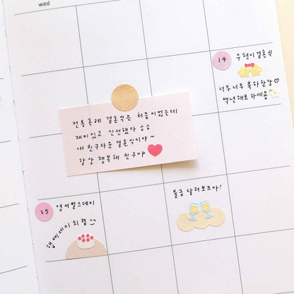 Suatelier Deco.12 love and marriage mini sticker sheet with wedding rings, hearts, cakes, champagne glasses, flowers, and bear characters