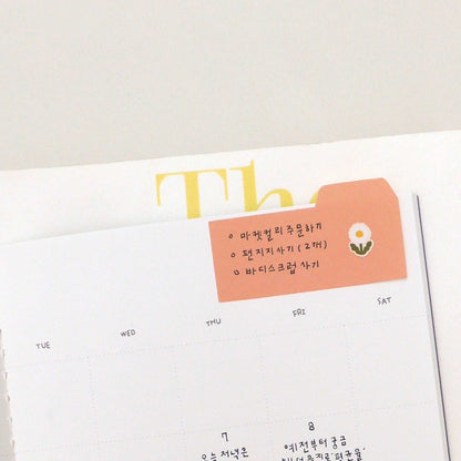 Suatelier Flower.02 daisy mini sticker sheet with soft yellow floral illustrations in a minimal style