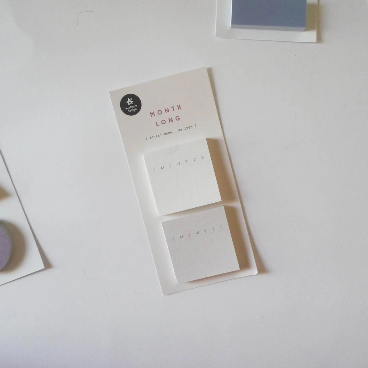 Suatelier Sticky Memo pads with monthly grid and days of the week, perfect for habit tracking and planning