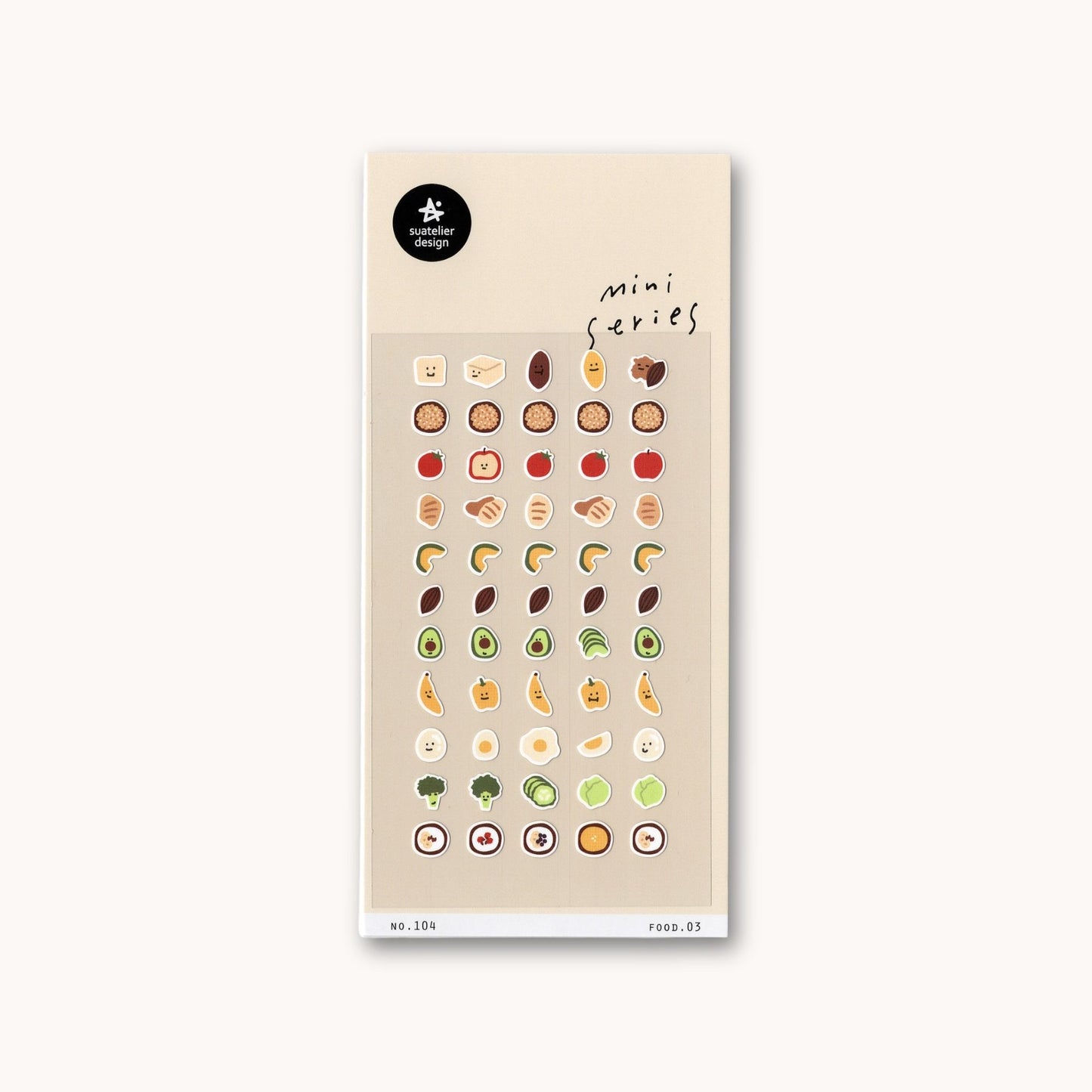 Suatelier Mini Series Food.03 mini food stickers sheet for planners, journaling and grocery tracking