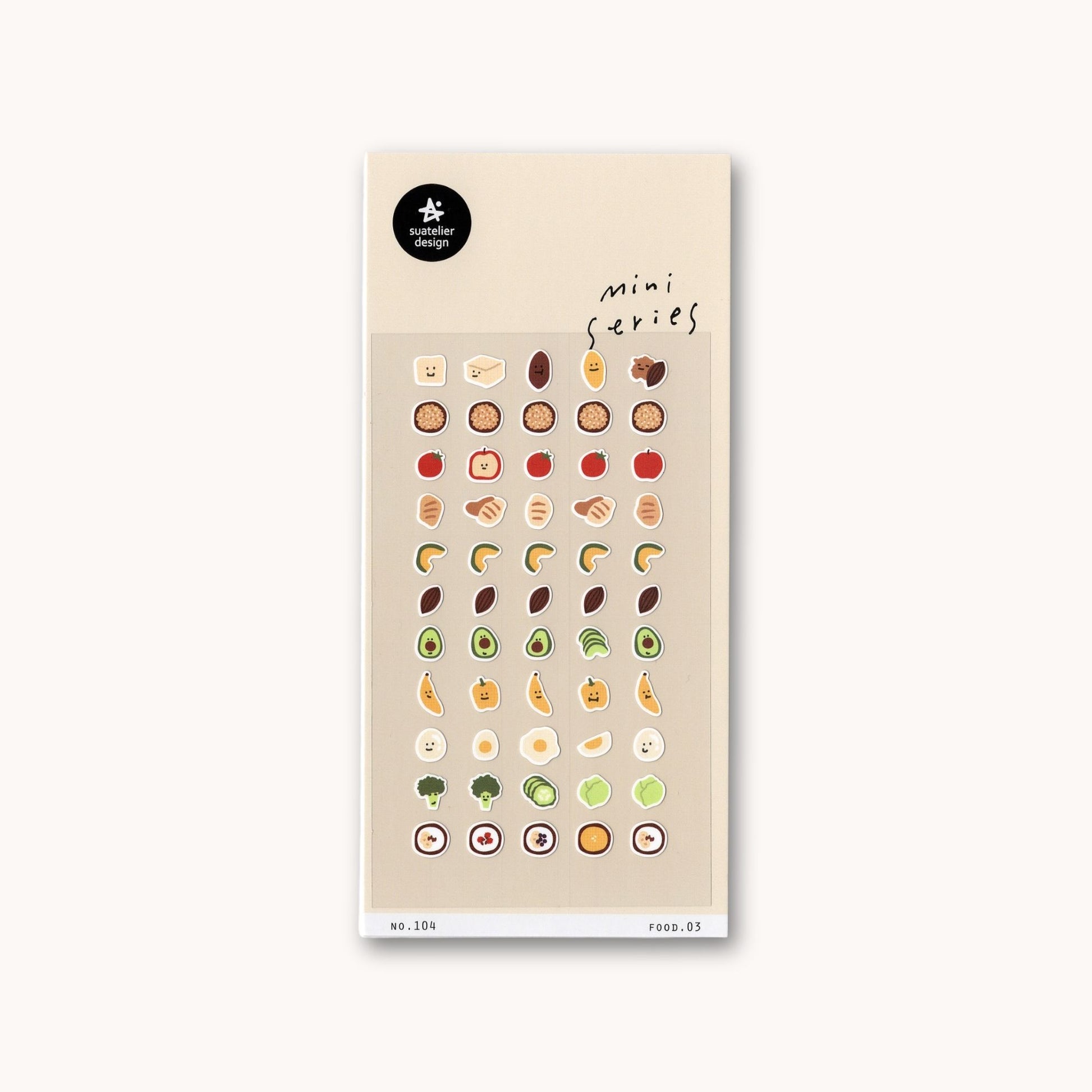 Suatelier Mini Series Food.03 mini food stickers sheet for planners, journaling and grocery tracking
