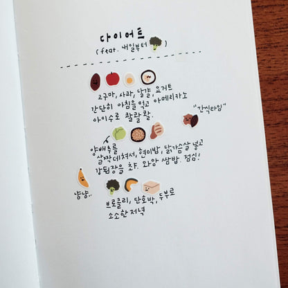 Suatelier Mini Series Food.03 mini food stickers sheet for planners, journaling and grocery tracking