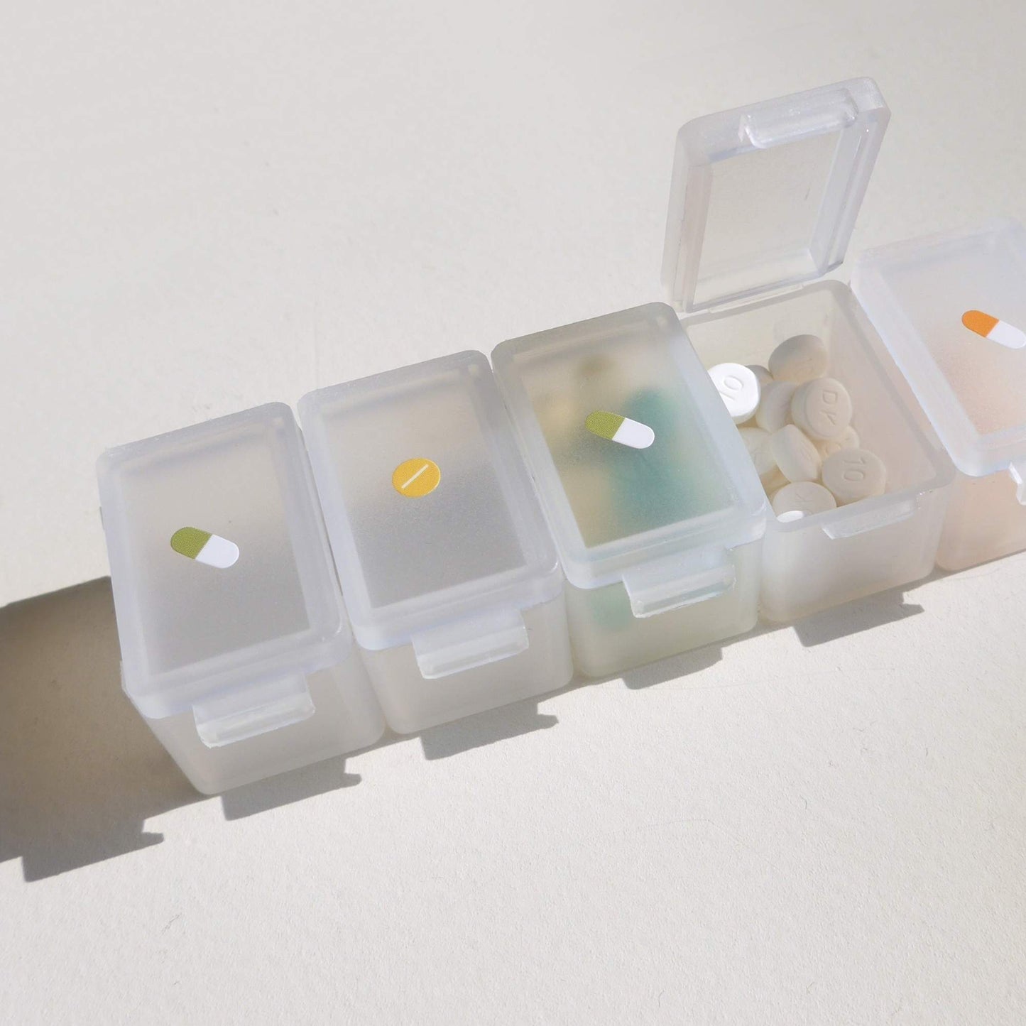 Suatelier Mini Series health icon sticker sheet with pills, plasters, drops and medical icons for planners and journaling