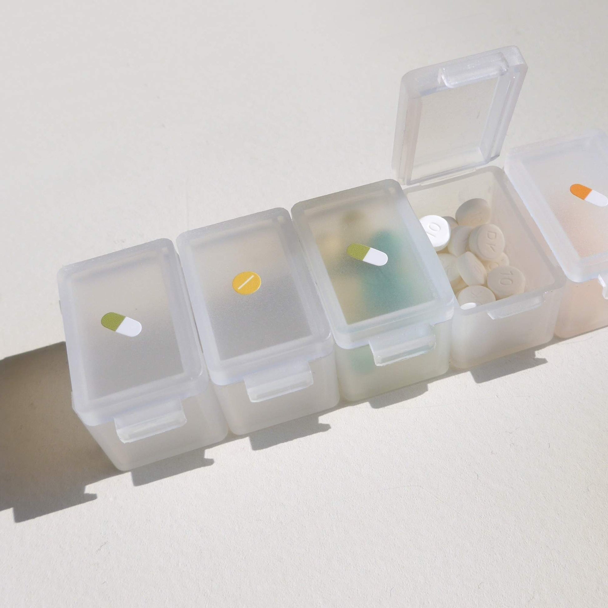 Suatelier Mini Series health icon sticker sheet with pills, plasters, drops and medical icons for planners and journaling