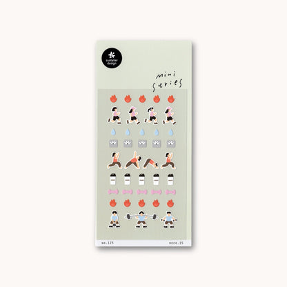 suatelier mini series fitness routine stickers workout icons planner stickers korea