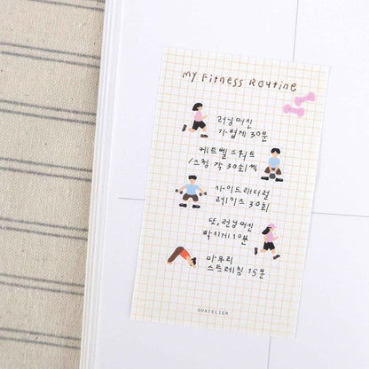 suatelier mini series fitness routine stickers workout icons planner stickers korea