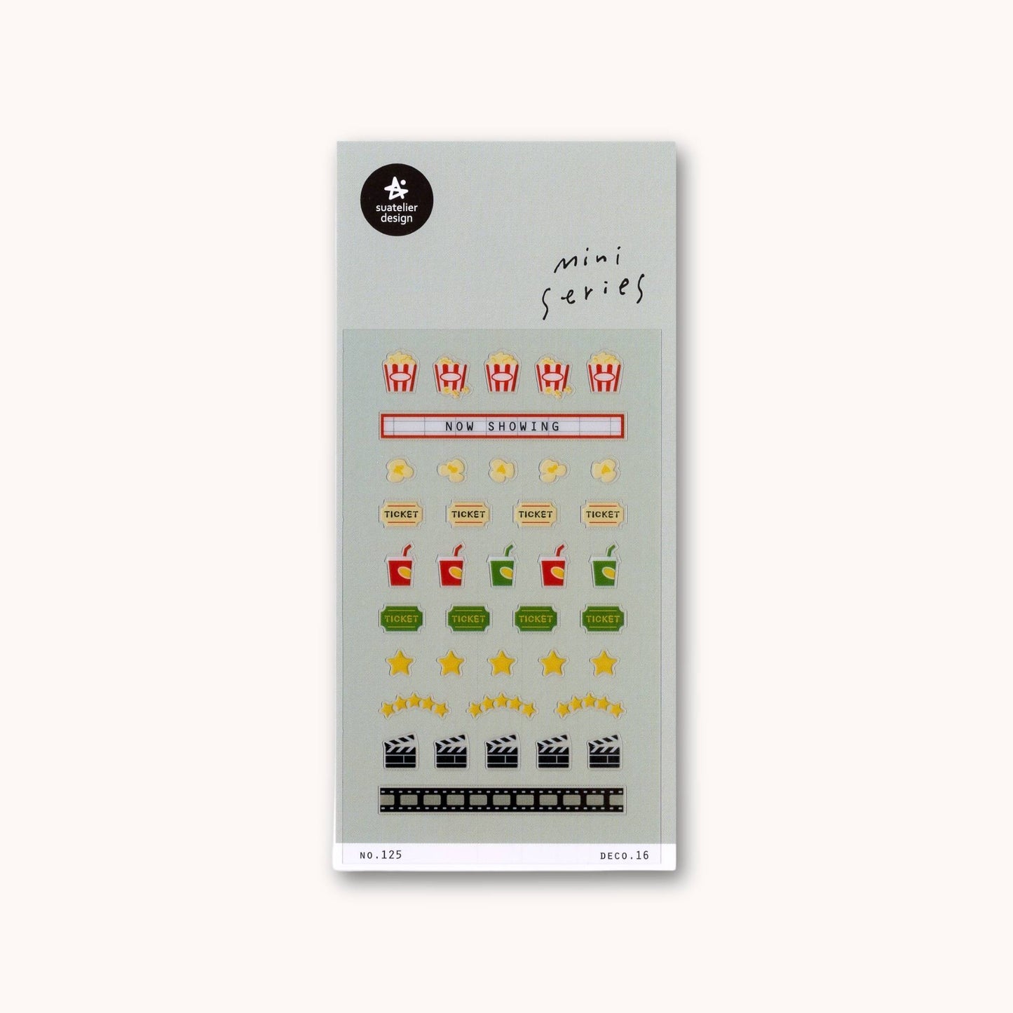 suatelier mini series movie night stickers popcorn cinema planner stickers korea