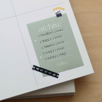 suatelier mini series movie night stickers popcorn cinema planner stickers korea