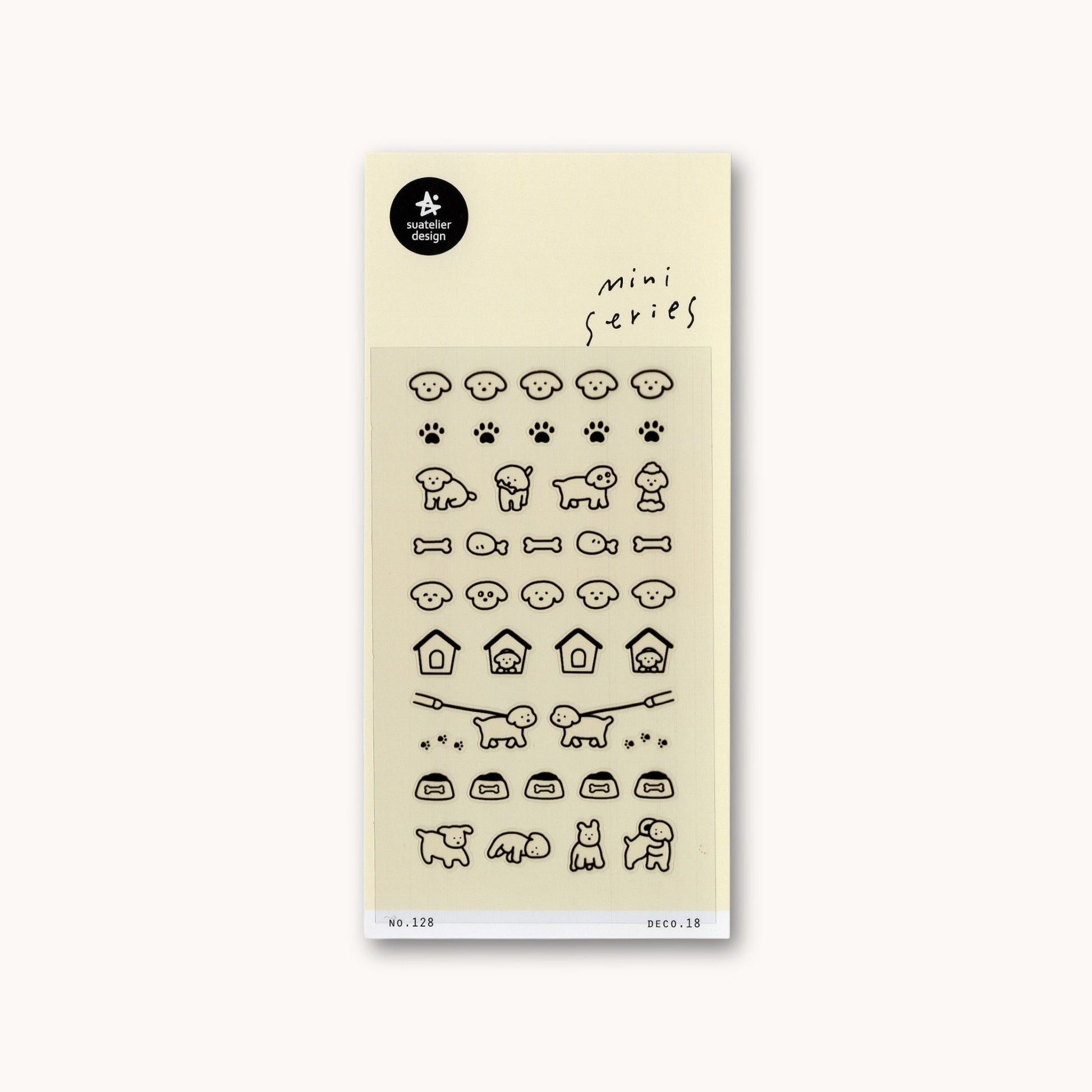 suatelier mini series puppy stickers dog icons planner stickers korean stationery
