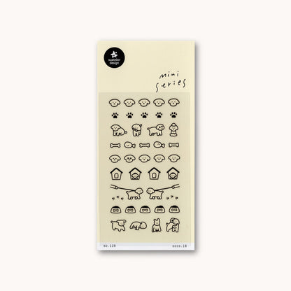 suatelier mini series puppy stickers dog icons planner stickers korean stationery