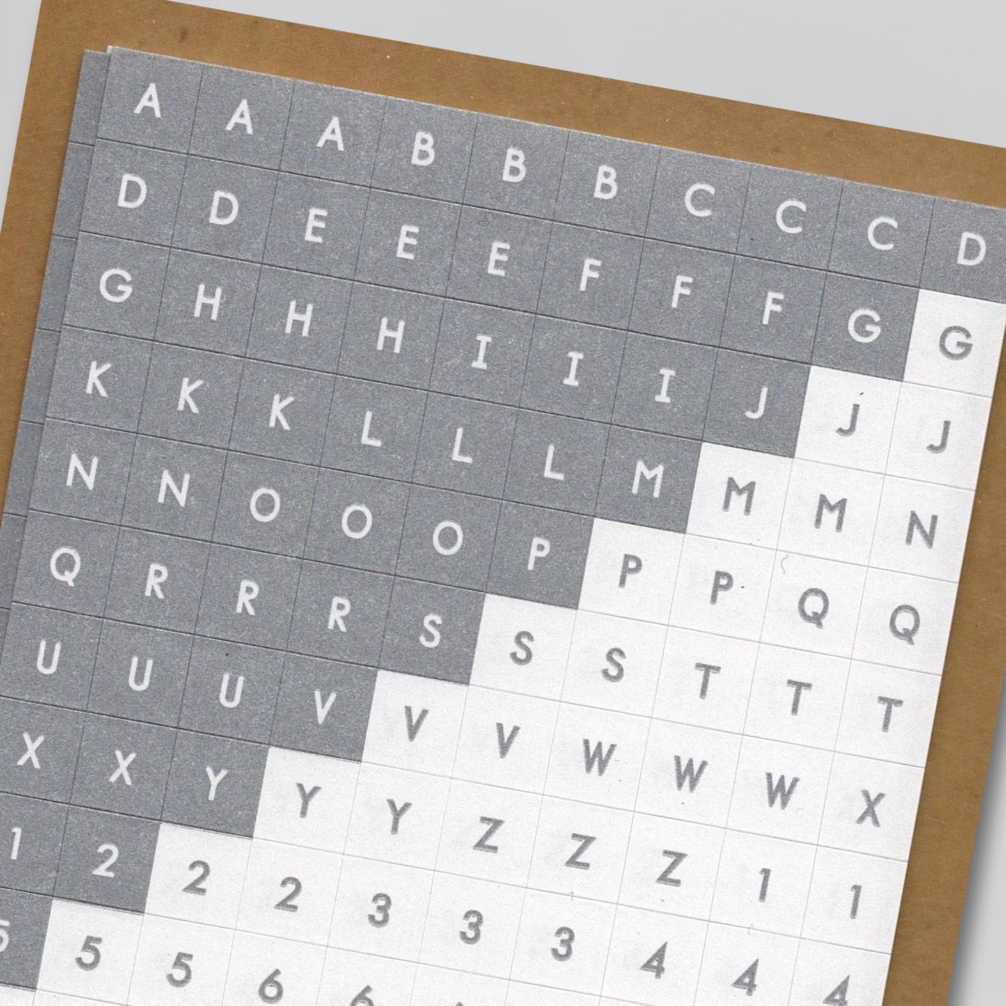 Suatelier Deco Stickers - Plain.30 - Silver + White Alphabet + Numbers - 3 sheets