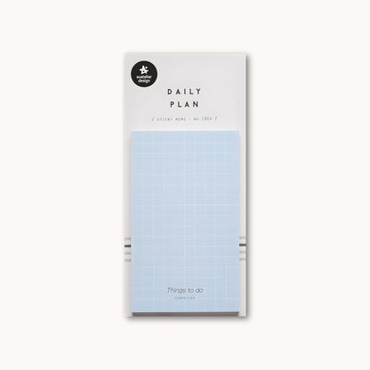 Suatelier Daily Plan 1904 grid sticky memo pad in soft blue with square layout