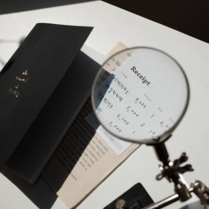 Suatelier Receipt sticky memo pad with item, price, quantity and total layout