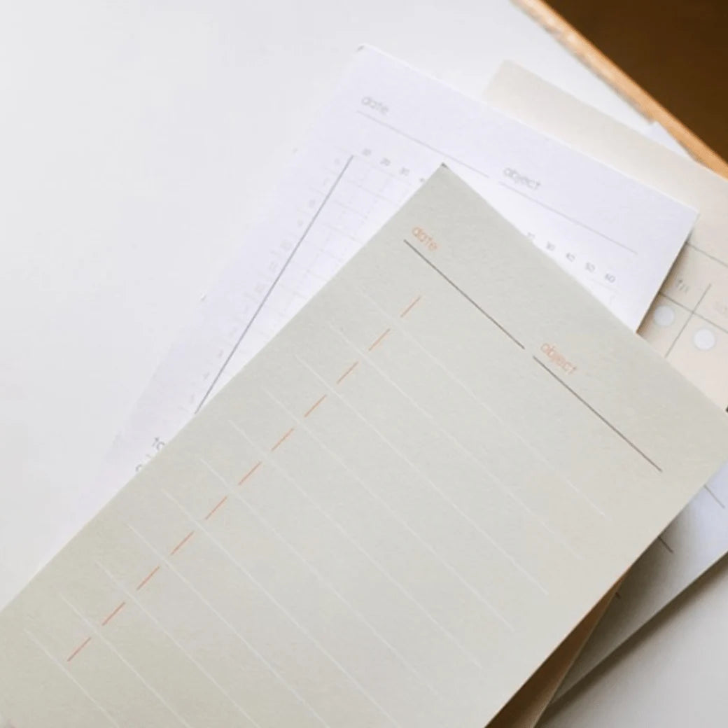 Suatelier Sticky Memo To Do List with beige paper and columned layout for tasks