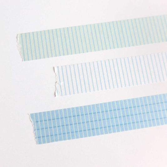 Suatelier Washi Tape 703 Pattern 03 blue stripe and grid design 15mm x 7m decorative paper tape